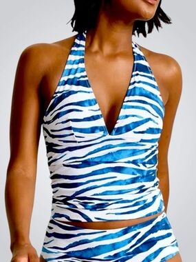 Tommy Bahama Palm Modern Zanzebra Tankini Top